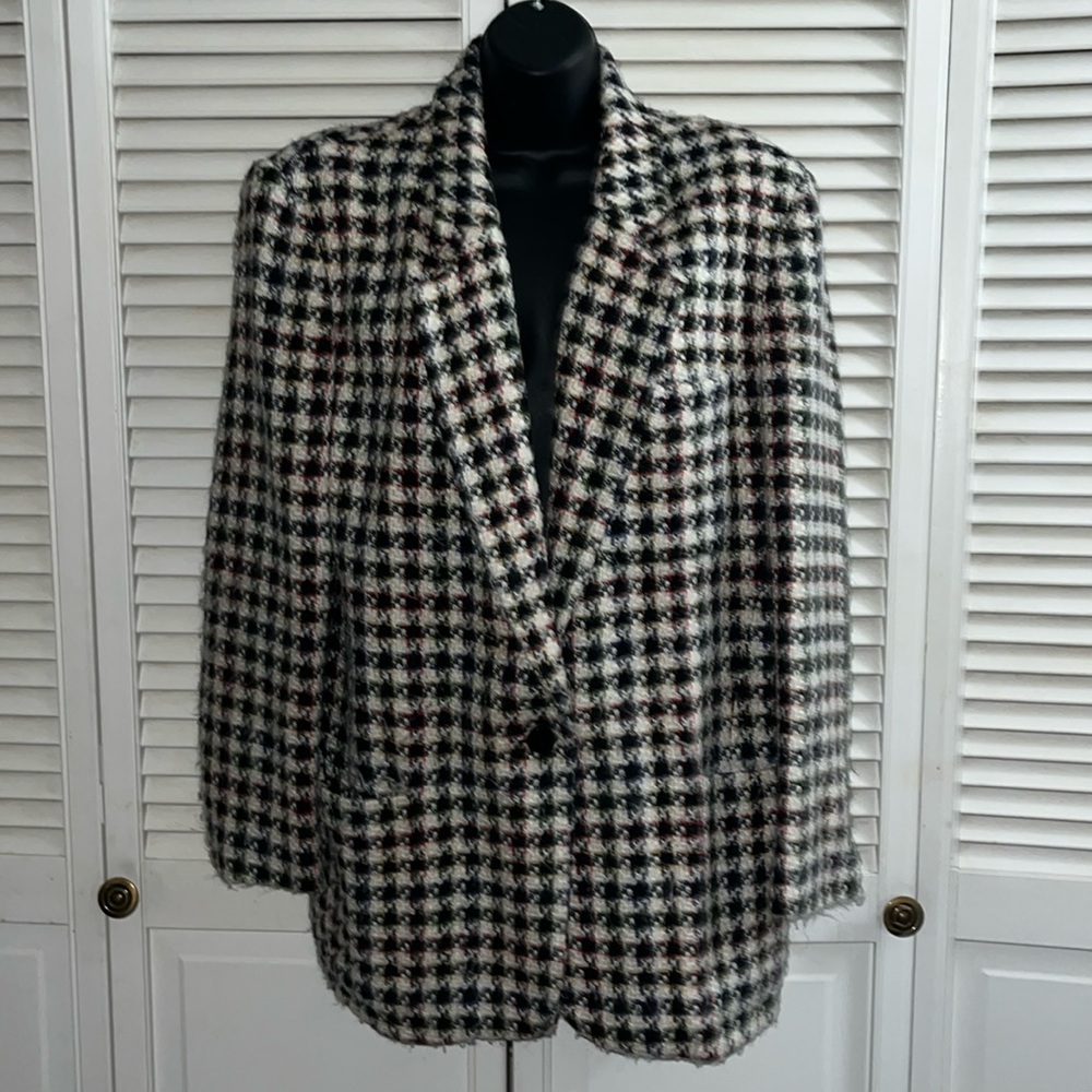 Vintage Chaus wool blend oversized boxy one button closure shoulder pads…